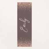Terracotta Roze Goud - Blush Roze Glitter Monogram Yogamat (Voorkant)