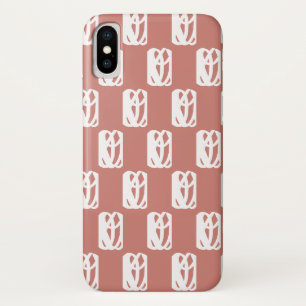 Terracotta Roze Wit Patroon iPhone X Hoesje