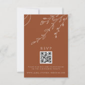Terracotta RSVP Online QR Code Weddenschap Website Kaart (Voorkant)