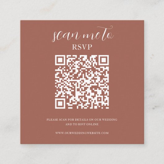 terracotta | RSVP QR Code Enclosure Kaart (Voorkant)