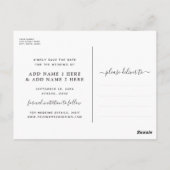 Terracotta Rust & Blush Script Foto Bewaar de datu Briefkaart (Achterkant)