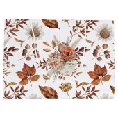 Terracotta Rust Boho Floral Herfst Foliage Groot Cadeauzakje (Achterkant)