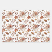 Terracotta Rust Boho Floral Herfst Foliage Inpakpapier Vel (Voorkant)