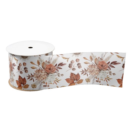 Terracotta Rust Boho Floral Herfst Foliage Lint (Spoel)