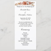 Terracotta Rust Boho Floral Wedding Programme Menu (Voorkant)
