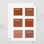 Terracotta Rust Color-stalen Kaart (Voorkant / Achterkant)