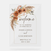 Terracotta Rust Fall Floral Mariage Bienvenue (Recto)