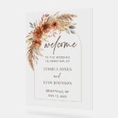 Terracotta Rust Fall Floral Mariage Bienvenue (Angle)