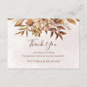 Terracotta Rust Floral Boho Fall Wedding Bedankkaart (Voorkant)