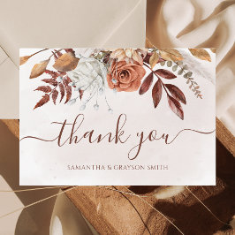 Terracotta Rust Floral Boho Fall Wedding Bedankt