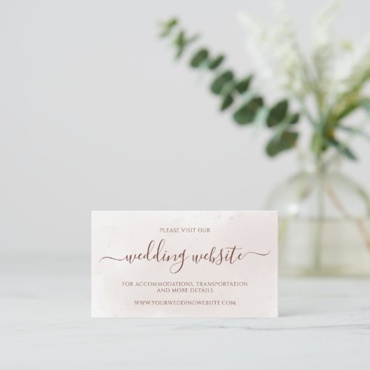 Terracotta Rust Floral Boho Fall Wedding Website Informatiekaartje (Staand voorkant)