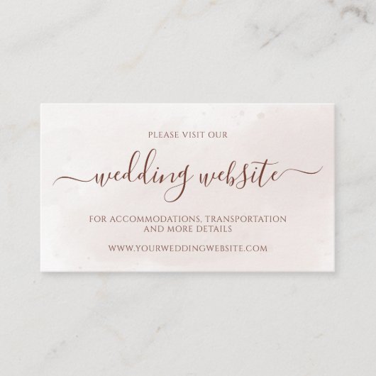 Terracotta Rust Floral Boho Fall Wedding Website Informatiekaartje (Voorkant)