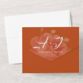 Terracotta Rust Floral Monogram  huwelijk All In One Uitnodiging (Achterkant)