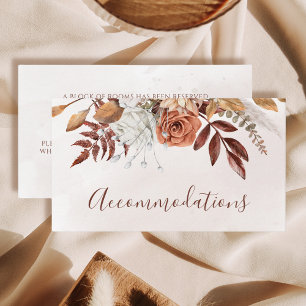 Terracotta Rust Flowers Boho Herfst Accommodations Informatiekaartje