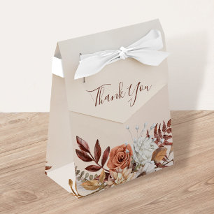 Terracotta Rust Flowers Boho Herfst Foliage Weddin Bedankdoosjes