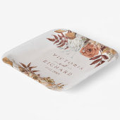 Terracotta Rust Flowers Boho Herfst Foliage Weddin Papieren Bordje (Gebogen)