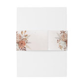 Terracotta Rust Flowers Boho Herfst Foliage Weddin Uitnodigingen Wikkel (Achterkant Voorbeeld)