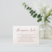 Terracotta Rust Flowers Boho Herfst Honeymoon Fond Informatiekaartje (Staand voorkant)