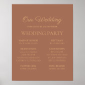 Terracotta Rust Wedding Bridal Party Poster (Voorkant)
