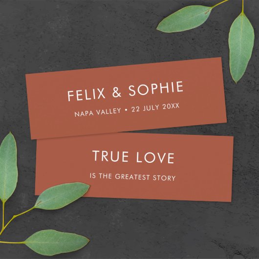 Terracotta | Rust Wedding Favor Mini Bladwijzer Ka Mini Visitekaartje