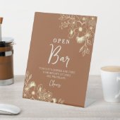 Terracotta Rust Wedding Open Bar Reclamebord Met Voetstuk (Insitu)