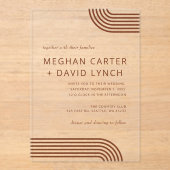 Terracotta Rustic Boho Arched Modern Wedding Acryl Uitnodigingen (Voorkant)