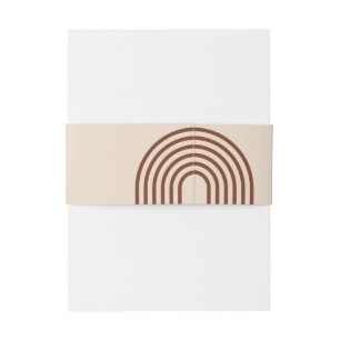 Terracotta Rustic Boho Arched Modern Wedding Uitnodigingen Wikkel