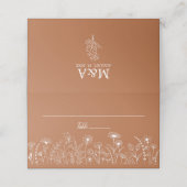 Terracotta Rustic Boho Wildflower Place Car (Buitenkant ongevouwen)