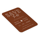 Terracotta Rustic Burnt Oranje Boho Save the Date Magneet (Rechterzijde)