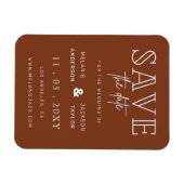 Terracotta Rustic Burnt Oranje Boho Save the Date Magneet (Horizontaal)