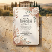 Terracotta Rustic Floral Boho  Informatiekaartje