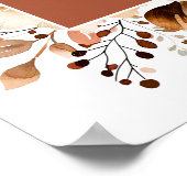 Terracotta Rustic Floral Mariage Affiche de bienve (Coin)