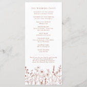 Terracotta Rustic Herfst Wildflower Wedding Progra Programma (Achterkant)