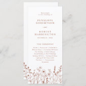 Terracotta Rustic Herfst Wildflower Wedding Progra Programma (Voorkant / Achterkant)