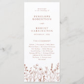 Terracotta Rustic Herfst Wildflower Wedding Progra Programma (Voorkant)