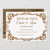 Terracotta Rustic Papel Picado – Save the Date (Devant / Derrière)