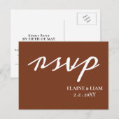 Terracotta Rustiek Verbrand Oranje Moderne RSVP Uitnodiging Briefkaart (Voorkant / Achterkant)