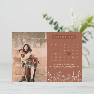 Terracotta Rustieke Bloemen Herfst Wildflower Foto Save The Date