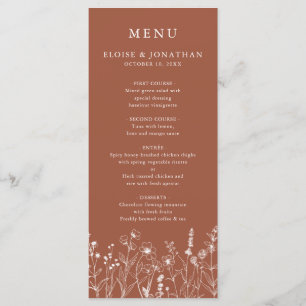 Terracotta Rustieke Bloemen Herfst Wildflower Huwe Menu