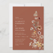 Terracotta rustieke Boho bruiloft uitnodigingen (Voorkant)