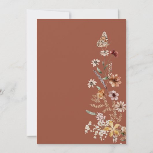 Terracotta rustieke Boho bruiloft uitnodigingen (Achterkant)