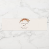 Terracotta Rustieke Herfst Bloemen Huwelijksgunste Waterfles Etiket (Enkel label)