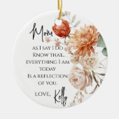 Terracotta rustieke moeder van de bruid cadeau keramisch ornament (Voorkant)