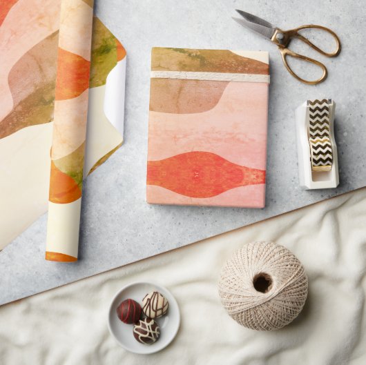 Terracotta & Sage Abstract Cadeaupapier (Crafts)