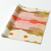 Terracotta & Sage Abstract Cadeaupapier (Uitgerold)