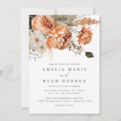 Terracotta Sage Boho Faire-part de mariage Floral (Devant)