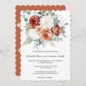 Terracotta Sage Bruiloft Sjablonen Kaart (Voorkant / Achterkant)
