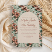 Terracotta Sage Groene Bloemen Boog Wedding Kaart