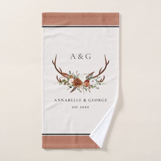 Terracotta sauge vert stylo bois élégant (Serviette à main)