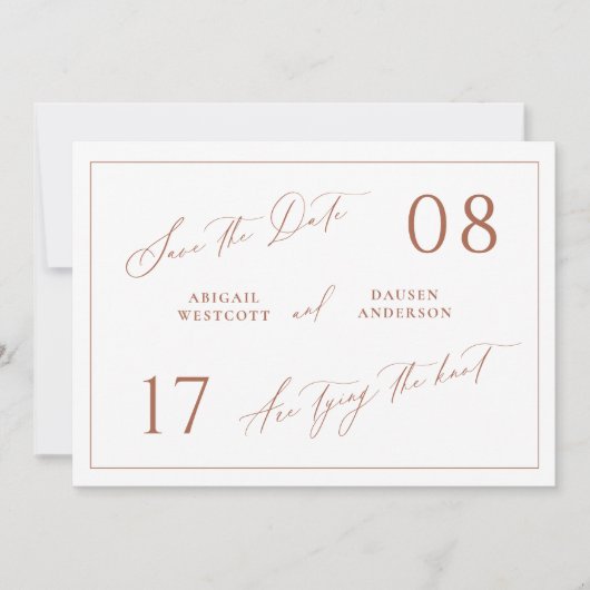 Terracotta Save the Date Wedding Aankondiging (Voorkant)